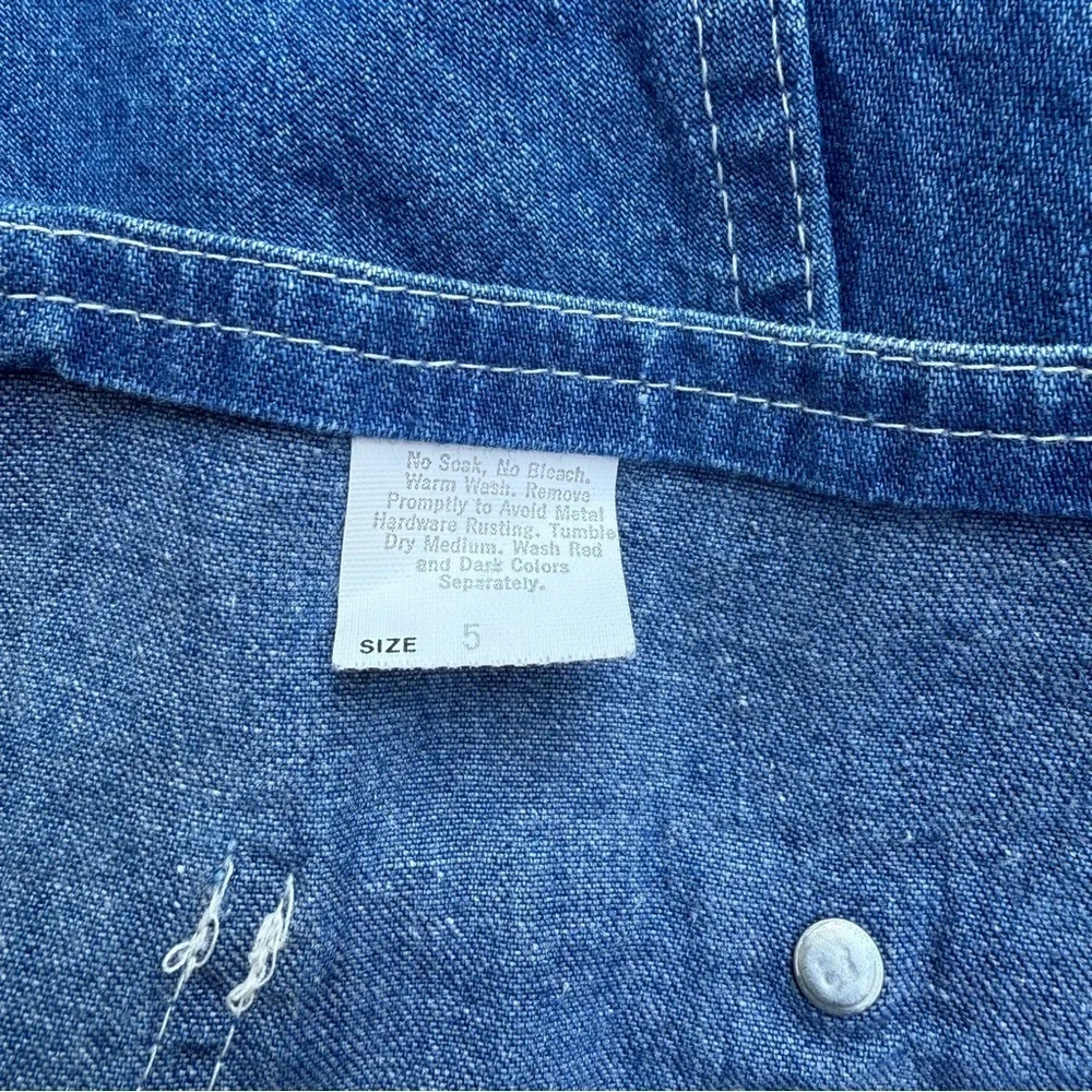 Vintage OshKosh B'Gosh Denim Blue Overall Dress Size 5 Vestbak USA Made
